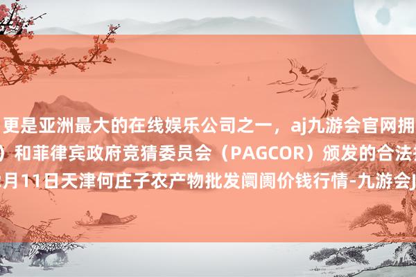 更是亚洲最大的在线娱乐公司之一，aj九游会官网拥有欧洲马耳他（MGA）和菲律宾政府竞猜委员会（PAGCOR）颁发的合法执照。2025年12月11日天津何庄子农产物批发阛阓价钱行情-九游会J9·(china)官方网站-真人游戏第一品牌